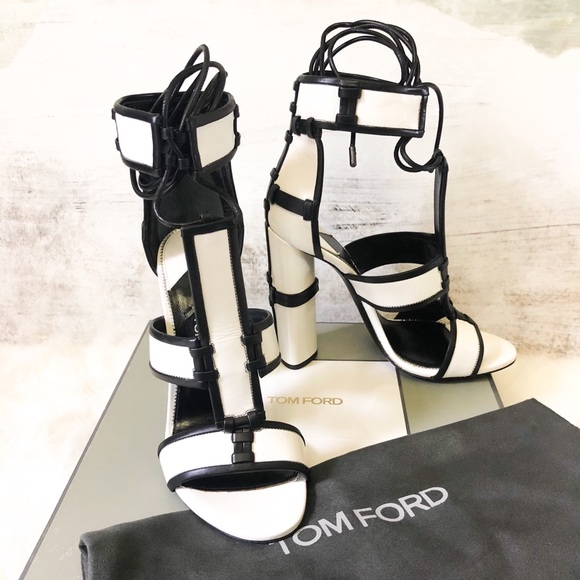 Tom Ford Shoes - Tom Ford Paneled Leather Patchwork Sandals